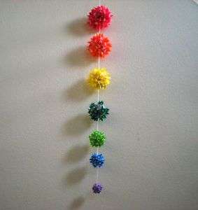 Origami Decoration flower ball rainbow use crane paper  