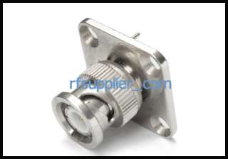 BNC male flange with 4 holes solder connector  