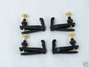 NEW Set of 4 Violin 4/4 Fine Tuners Black and Gold  