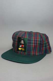 Vintage Deadstock Mickey Mouse Snapback HatNavy PlaidForest 