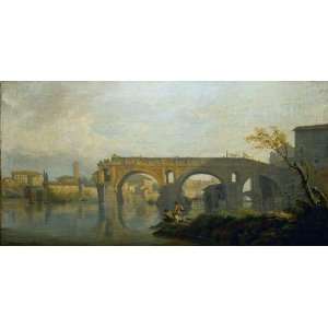 Kunstreproduktion Joseph Vernet Le Ponte Rotto à Rome 71 x 36 