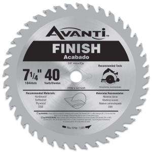 Avanti 7 1/4 In. X 40 Tooth Finish Circular Saw Blade A0740R at The 