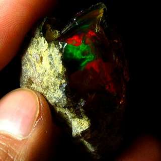 79CT Natural Ethiopian Black Fire Opal Rough YZQ9  