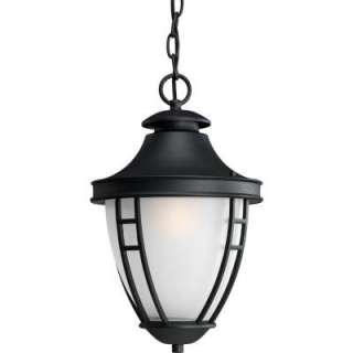   Lighting FairviewCollection Textured Black 1 light Hanging Lantern