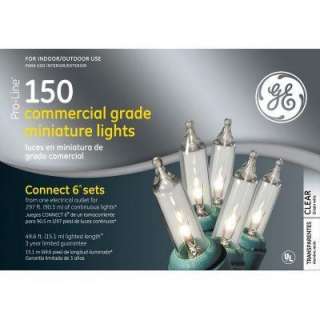 GE 150 Light Pro Line Connect 6 Clear Commercial Grade Miniature Light 