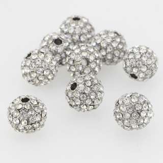10MM CLEAR AUSTRIAN CRYSTAL RHINESTONE LOOSE SPACER BEADS 5PCS  