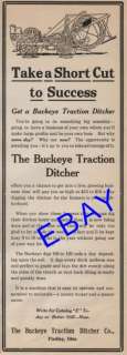 LARGE 1913 BUCKEYE TRACTION DITCHER AD FINDLAY OHIO  