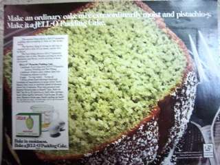 1976 Royal Jello Pistachio Pudding Cake Recipe Color Ad  