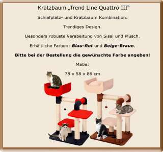 Kratzbaum Trend Line Quattro III in 2 Farben 78x58x86cm  