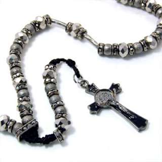 Rosary Necklace Crystal 30.5 Length (8 Colors To Choose From)  