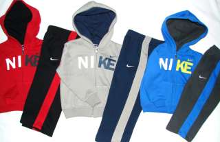 NWT Boys Nike 2pc Hooded Sweat Shirt & Pants Outfit Set size 12m 18m 