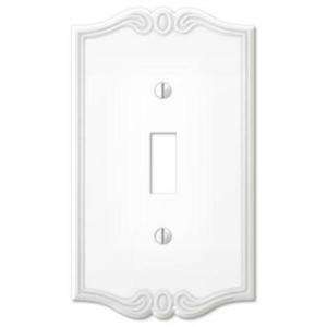   Charelston 1 Gang White Toggle Wall Plate 6PCW101 