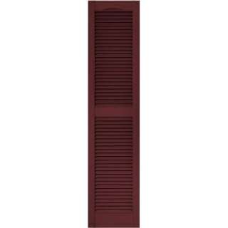 Builders Edge 15 In. X 64 In. Louvered Shutters Pair #078 Wineberry 