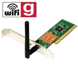 Zonet ZEW1602 PCI Wireless Adapter   54Mbps, 802.11g  