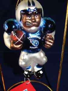 TENNESSEE TITANS CHRISTMAS TREE ORNAMENTS GLASS BLOWN  