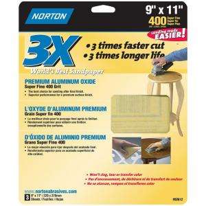 Norton 400 Grit Super Fine Sandpaper Sheets (3 Pack) 02612 at The Home 