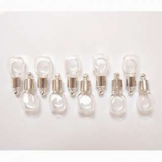 10 Vial Pendants (vials/ glass/ charms/bottles) CUBE  