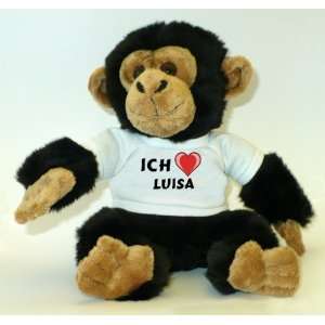   Affe / Schimpanse mit Ich Liebe Luisa T Shirt  Spielzeug