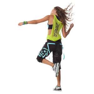 Authentic Zumba New in Package Wonder Cargo Capri Pants Black Size X 