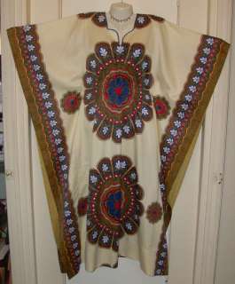 Vtg 70s Hippie BOHO Psychedelic Caftan Dress One Size Auction #FEB5 