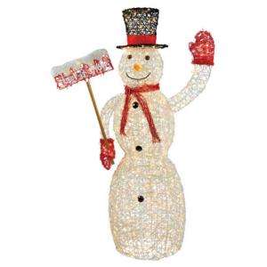 Home Accents Holiday 60 In. PVC Grapevine Snowman With Sign TY236 1011 