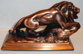 Vintage Bronzed Metal LION Statue Lions Intl.Figurine  