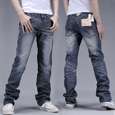 Mens Japanes Design Classic Straight Denim Jeans Trousers Zipper Style 