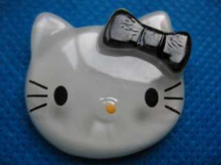 Sale* 10 Large Resin Hello Kitty Buttons Flatback Black Bow K018 