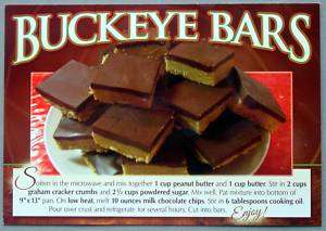 Ohio State OSU Chocolate Buckeye Bar Recipe Post Card  