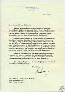 1962 WHITE HOUSE JOHN F. KENNEDY TYPED LETTER SIGNED  
