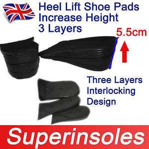 Unisex Heel Lift Pad Insoles  3 Layers Increase height  
