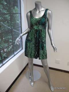 Diane Von Furstenberg Green Snake Print Ferdon Dress 2  