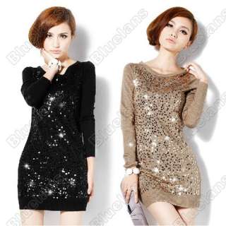   Sweater Wool Slim Long Sequined Female Knitted Bottoming Shirt Sweater