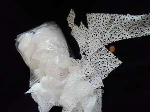   OF INTRICATE LACE REMNANTS   LOVELY LACE PIECES  ALL SIZES SHAPES NIC