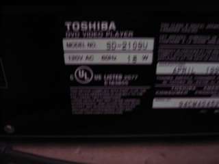 Toshiba SD 2109U DVD Video Player  