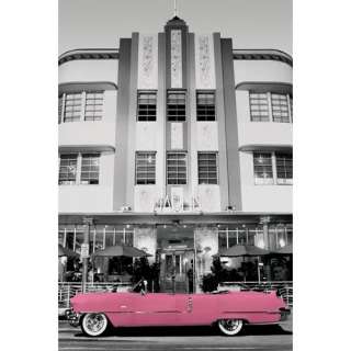 Schwarz/Weiß Fotografie   Poster Pink Cadillac