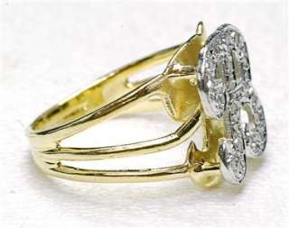 Vintage 14k yellow Gold & Diamond Initial B ladies ring  