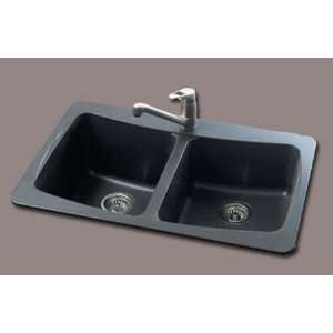 Astracast AL20RZUSSK Standard Double Bowl Kitchen Sink, Metallic Black