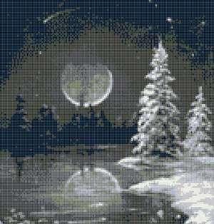 Winter Moon Cross Stitch Kit  