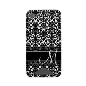  Damask Pattern with Monogram Id Iphone 4 Cover Cell 