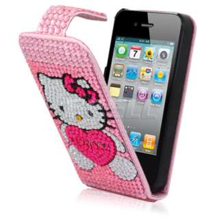 Ecell Design Range   Hello Kitty Pink Leather Bling Flip Case for 