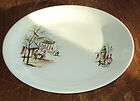 Vintage 50s Oval Dining Plate. Paris Poodle Scene