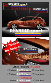   Lot de 5 Stickers Renault Sport Megane Clio Autocollant
