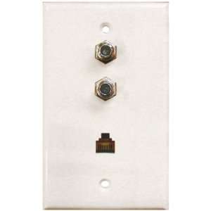  New  EAGLE ASPEN 502W WALL PLATE WITH DUAL F 81 CONNECTORS 