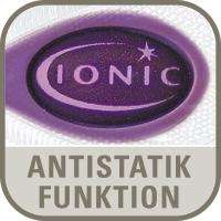 Integrierte Anti Statik Funktion „IONIC“Ionisator gibt negative 
