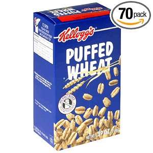 Kelloggs Puffed Wheat Individuals, 0.39 Ounce Boxes (Pack of 70 