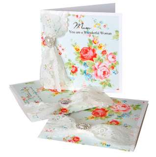 english rose lace & pearls mothers day card by made with love designs 