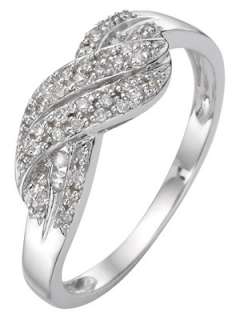 carat white gold diamond crossover ring Very.co.uk