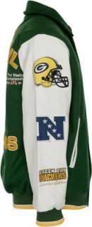 Green Bay Packers Full Zip Commemorative Wool Varsity Jacket 