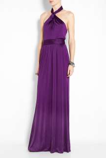Halston Heritage  Purple Halter Neck Twist Maxi Dress by Halston 